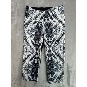 Victoria Secret VSX Sport Knockout Crop Leggings Black White Tie Dye Small S